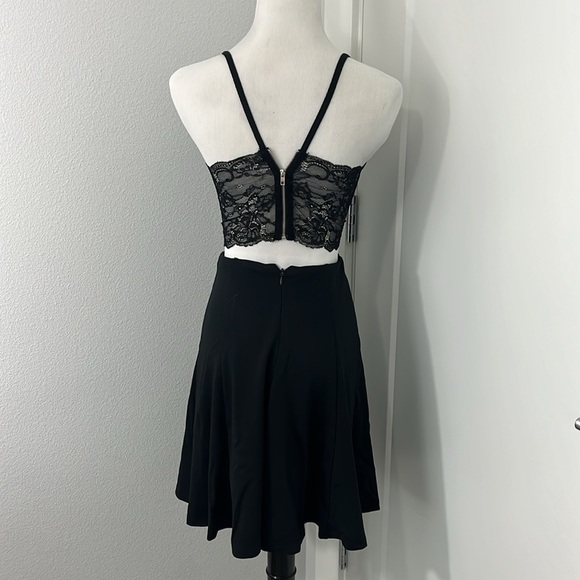 Lulu's Lush Small Black Perfect Evening Lace Skater Mini Dress - Picture 7 of 16